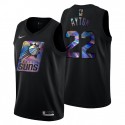 Phoenix Suns Deandre Ayton # 22 Iridcente Holográfico Camiseta Negro
