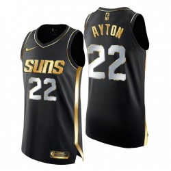Phoenix Suns Camiseta Deandre Ayton Golden Edición Auténtico Negro Limited Gold
