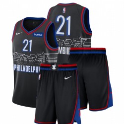 Nike Filadelfia 76ers Joel Embiid & 21 Negro City Edición EDIFICIOS DE GIERN