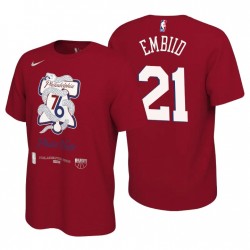 Filadelfia 76ers Mantra 2021 Playoffs de la NBA Rojo Joel Embiid & 21 Camiseta