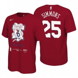 Filadelfia 76ers Mantra 2021 Playoffs de la NBA Rojo Ben Simmons y 25 camisetas