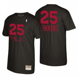 Filadelfia 76ers Mitchell & Ness Reload 2.0 Ben Simmons & 25 Negro camiseta