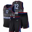 Nike Philadelphia 76ers Tobias Harris # 12 Negro City Edición EDIFICIOS DE GIERN