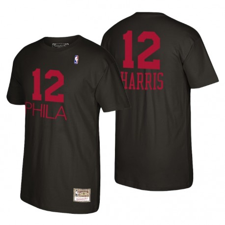 Filadelfia 76ers Mitchell & Ness Reload 2.0 Tobias Harris & 12 Negro camiseta