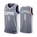 2020-21 La Clippers Reggie Jackson Ganed Edition Grey # 1 Camisetas