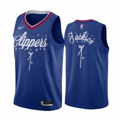 Reggie Jackson la Clippers 2020 Navidad Night Blue Camisetas Festive Edición Especial