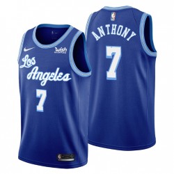 Los Ángeles Lakers Hardwood Classics Carmelo Anthony No. 7 Azul Swingman V-cuello CAMISETA