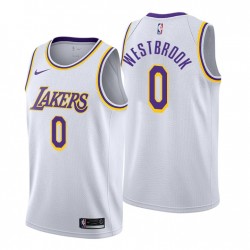 Asociación de Lakers de Los Ángeles Edición Russell Westbrook No. 0 Blanco Swingman Camiseta