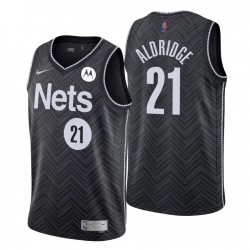 Brooklyn Nets ganó Edición Lamarcus Aldridge No. 21 Negro Swing CAMISETA
