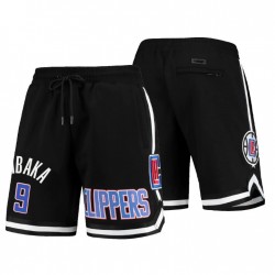 Los Angeles Clippers Team Player # 9 Serge Ibaka Negro Pro Shorts Standard