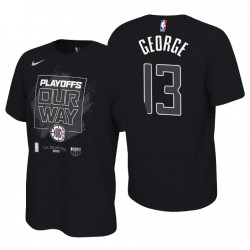Los Angeles Clippers 2021 NBA Playoffs Bound Negro Paul George & 13 Mantra camiseta