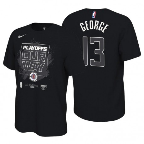 Los Angeles Clippers 2021 NBA Playoffs Bound Negro Paul George & 13 Mantra camiseta