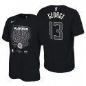 Los Angeles Clippers 2021 NBA Playoffs Bound Negro Paul George # 13 Mantra camiseta