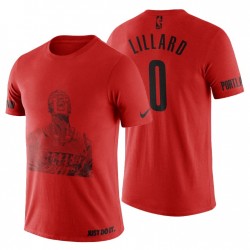 Portland Trail Blazers Hombrres 0 Rojo NBA Playoffs 50 Puntos & Buzzer-Beating 3-Pointer Shout Damian Lillard T-Shirt