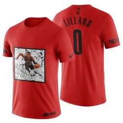 Portland Trail Blazers Hombrres 0 Rojo NBA Playoffs 50 Puntos & Buzzer-Beating 3-Pointer Comic Damian Lillard T-Shirt