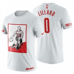 Portland Trail Blazers hombres 0 Blanco NBA Playoffs 50 puntos & Buzzer-Beating 3-Pointer Layup Damian Lillard T-Shirt