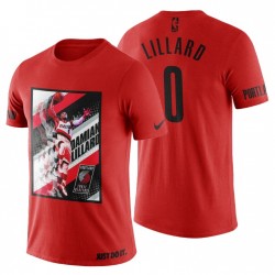 Portland Trail Blazers Hombre 0 Rojo NBA Playoffs 50 Puntos u0026 Buzzer-Beating 3-Pointer Jumper Damian Lillard T-Shirt
