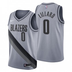 2020-21 Portland Trail Blazers No.0 Damian Lillard Ganado Edición Camiseta Gray