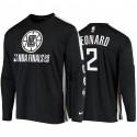 Clippers Kawhi Leonard 2020 Finales Shooting Negro Camisa de manga larga