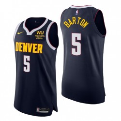 2020-21 Denver Nuggets Icon Edición Auténtica Camiseta 5 Will Barton Navy