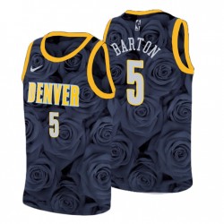 Denver Nuggets Hombre Rose Flor Nacional Nike Will Barton Negro Camiseta