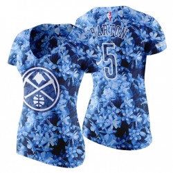 Denver Nuggets State Flower Rocky Mountain Columbine Will Barton Azul T-Shirt