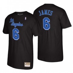 Los Ángeles Lakers # 6 LeBron James Mitchell& Ness Reload 2.0 Negro Camiseta