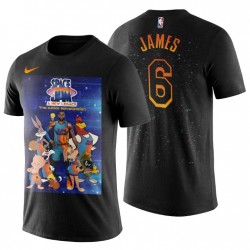 Los Ángeles Lakers Space Jam 2 Art Print camiseta LeBron James # 6 Negro