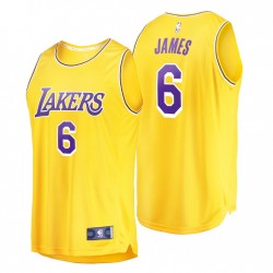 Los Ángeles Lakers Replica Camiseta No. 6 LeBron James Gold 2021-22
