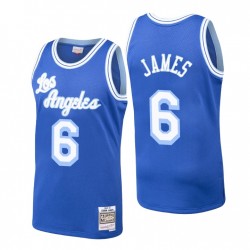 Los Angeles Lakers 1960-61 Hardwood Classics LeBron James No. 6 Royal Swingman Camiseta