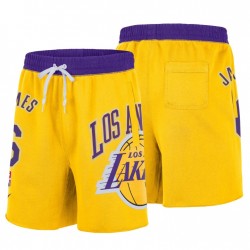 Los Ángeles Lakers # 6 LeBron James 75 aniversario Tribunal de Tribunal Pantalones cortos de oro