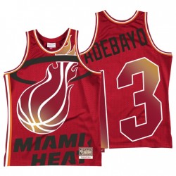 BAM Adebayo 13 No. Miami Heat Mitchell& Ness Rojo Hardwood Classics Blown Out Camiseta