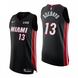 Miami Heat No. 13 BAM Adebayo Icono auténtico Edición Negro Camiseta