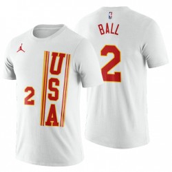 EE.UU. Equipo Lamelo Ball No. 2 Blanco 2021 Camiseta de la estrella ascendente