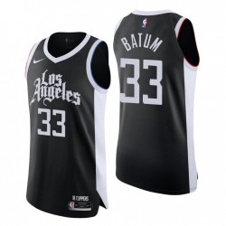 2020-21 Los Angeles Clippers Camiseta No.33 Nicolas Batum City Edición Negro