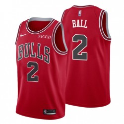 Icono de Bulls de Chicago Edición # 2 Lonzo Ball Rojo Camiseta Swingman