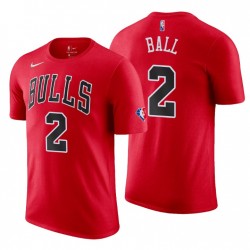 Chicago Bulls Lonzo Ball # 2 75 aniversario Camiseta de Diamond Rojo