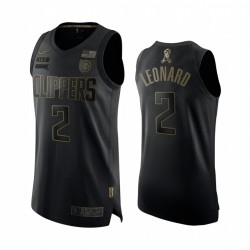 Kawhi Leonard la Clippers 2020 Salute para Servir Negro Authentic Camisetas