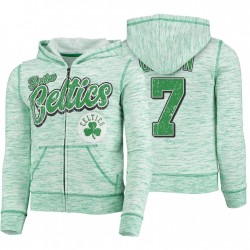 Boston Celtics New Era Space Dye Full-Zip Jaylen Brown # 7 Joven Hoodie Green