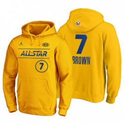 2021 Atlanta NBA All-Star Jaylen Brown No. 7 Pullover Gold Hoodie
