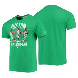 Boston Celtics Tri-Blend Jaylen Brown / Jayson Tatum / Kemba Walker Triple amenaza camiseta