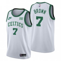 Boston Celtics Jaylen Brown # 7 75 aniversario Blanco Camiseta