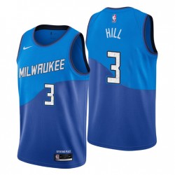 Milwaukee Bucks City Edición George Hill # 3 Azul Swingman Camiseta