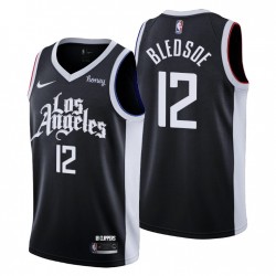 Los Angeles Clippers City Edición # 12 Eric Bledsoe Camiseta Negro