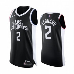 Kawhi Leonard la Clippers Negro Authentic City Edition 2020-21 Camisetas