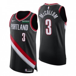 2020-21 Portland Trail Blazers Icon Edición Auténtica Camiseta # 3 C.J. McCollum Negro