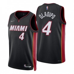 2021-22 Miami Heat Victor Oladipo # 4 75 Aniversario Diamante Negro Swingman Camiseta Icono