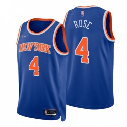 2021-22 New York Knicks Derrick Rose # 4 75 aniversario Diamante Azul Swingman Camiseta icon