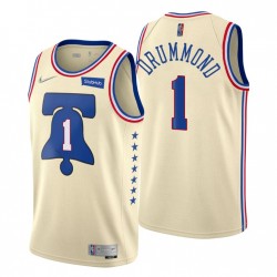 Filadelfia 76ers ganó Edición # 1 Andre Drummond Cream Swardman Camiseta