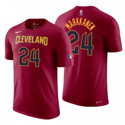 Cleveland Cavaliers Lauri Markkanen # 24 75 aniversario Camiseta de vino de diamante